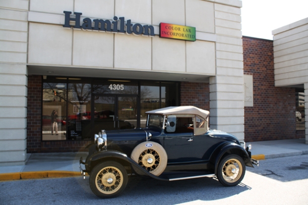 Hamilton Color Lab with Customers Model A Ford